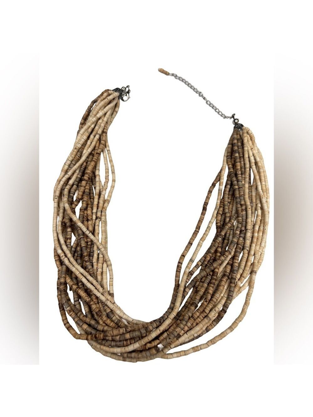 Chic Earthy Tone Multi-Strand Necklace - Picture 2 of 4